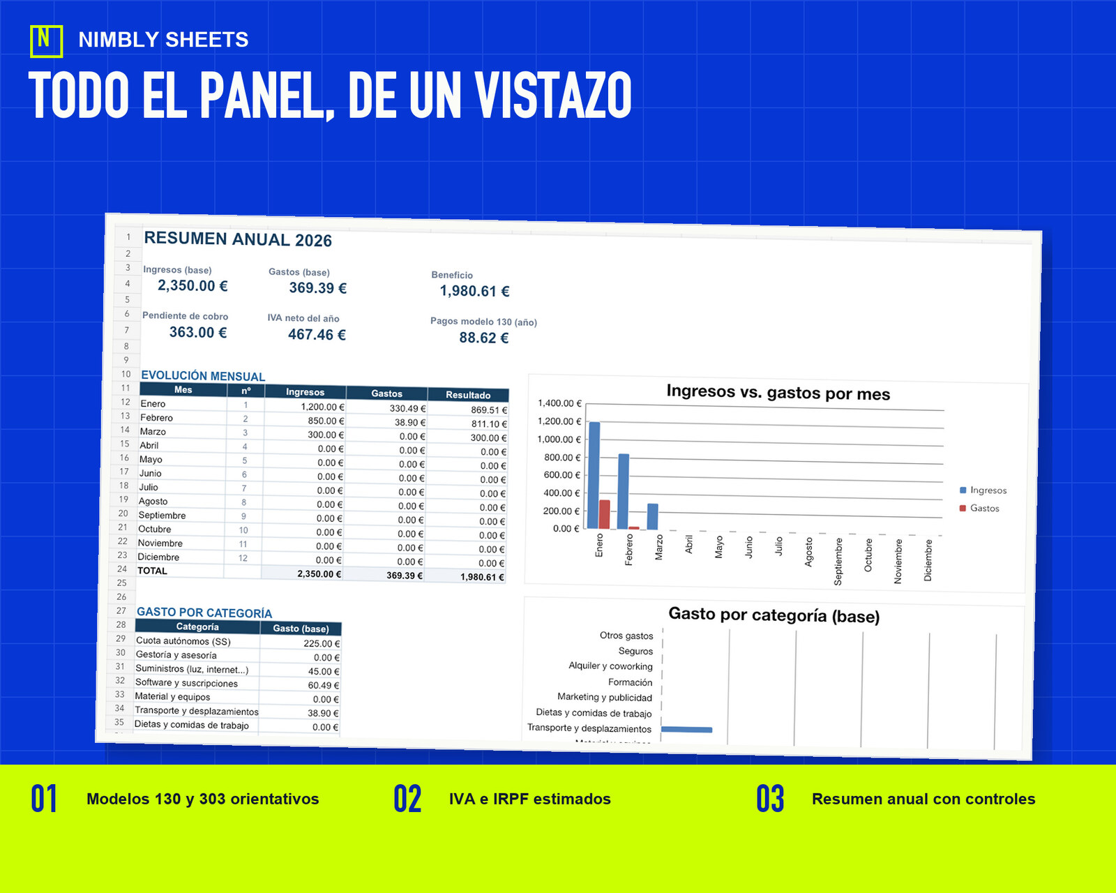 Income and expense workbook preview
